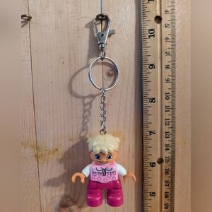 Pink LEGO Minifigure Keychain